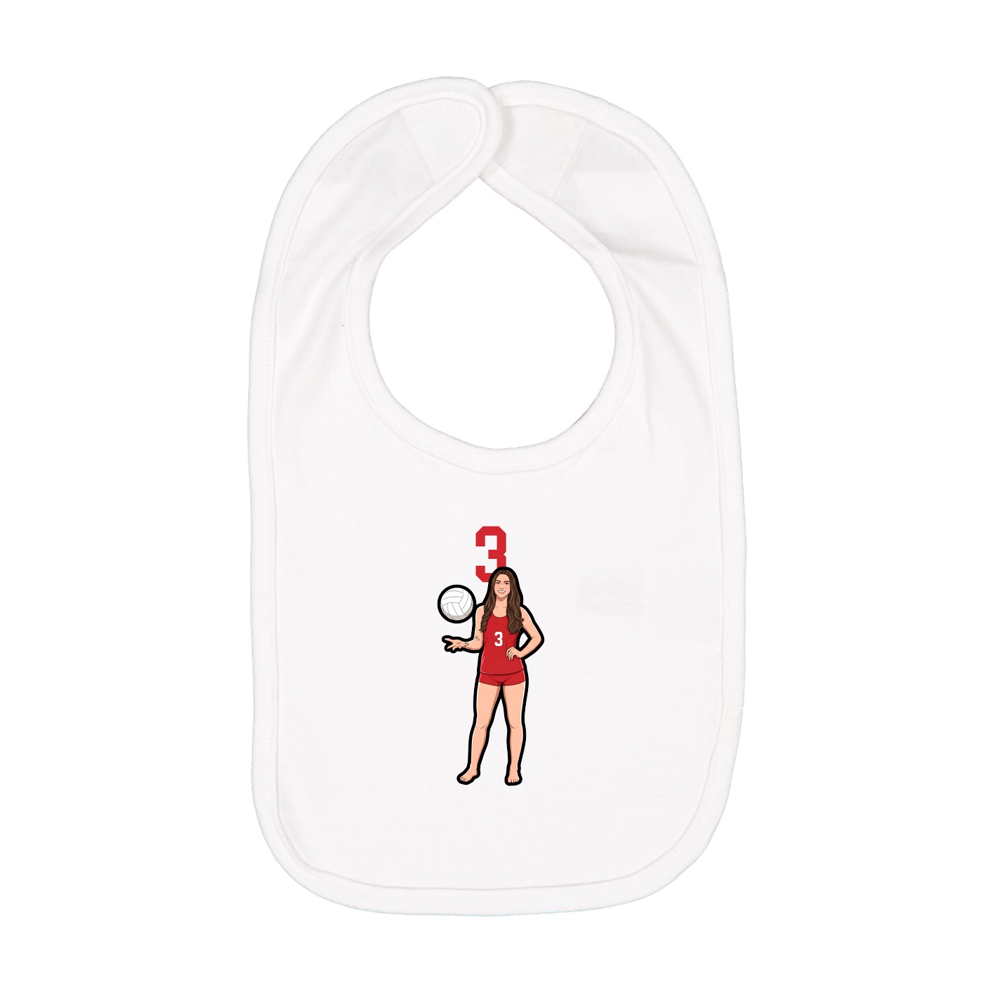 Infant Bib — Number Top in White