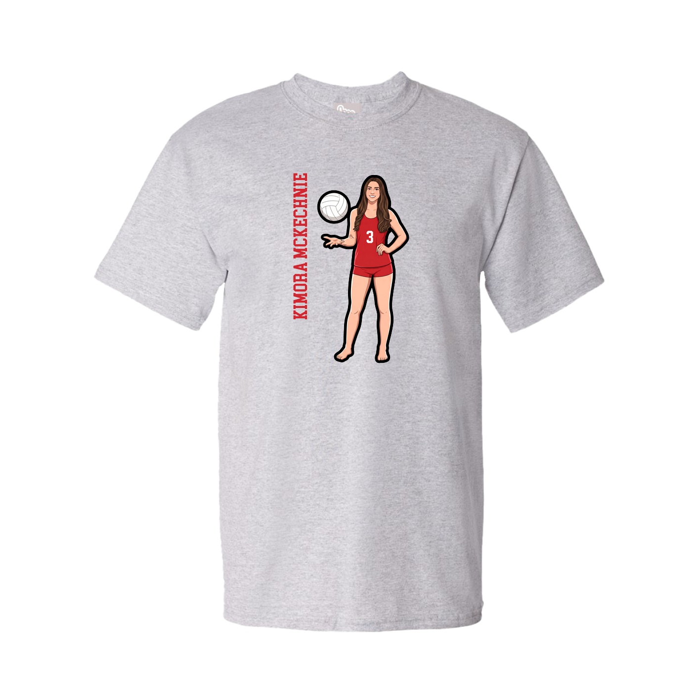 Tee — Name Vertical in Grey