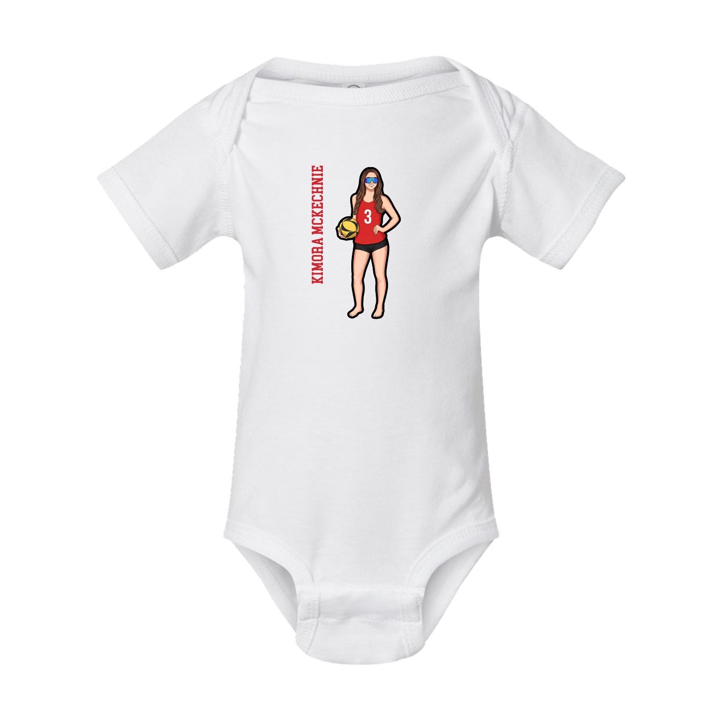 Baby Onesie — Name Vertical in White