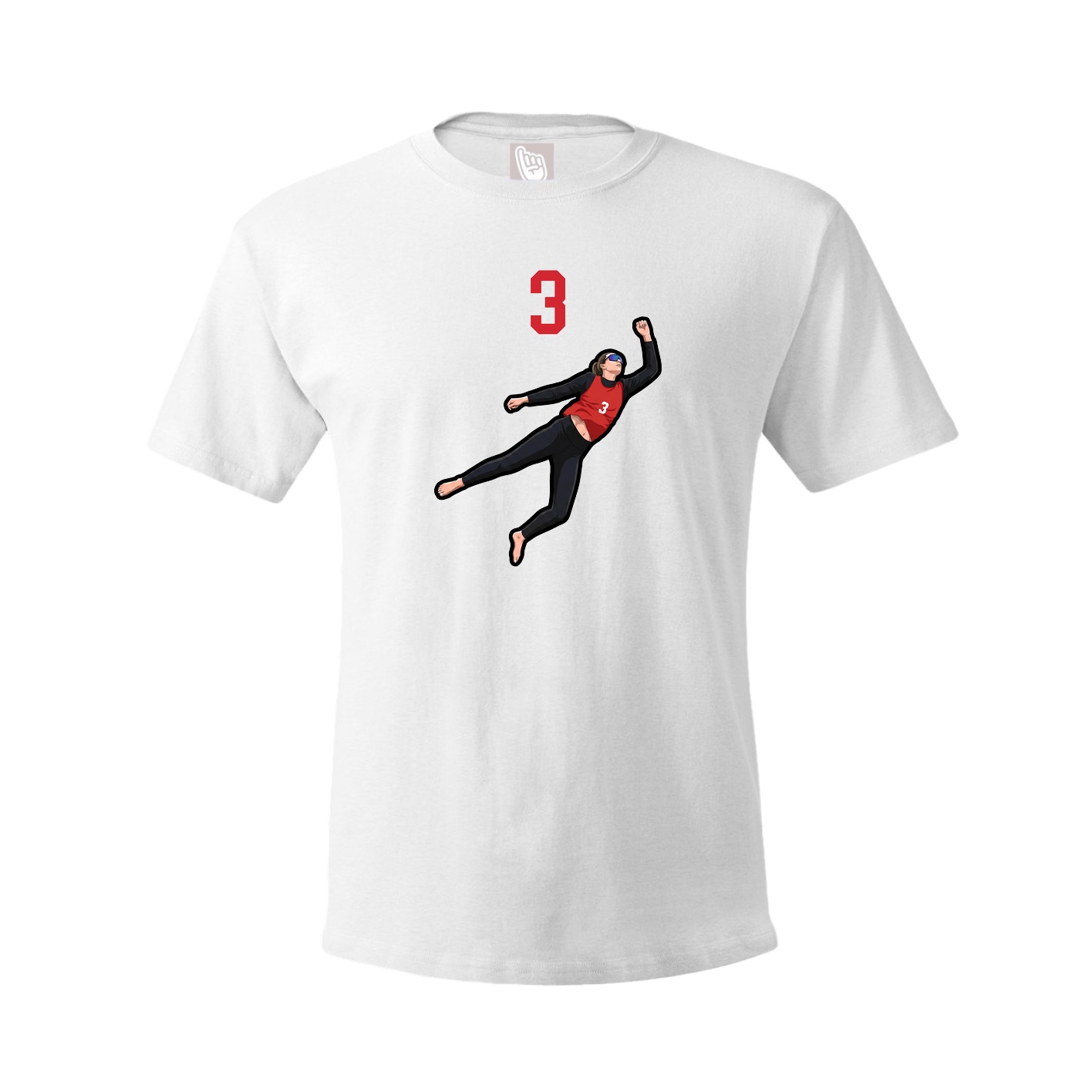Youth Tee — Number Top in White