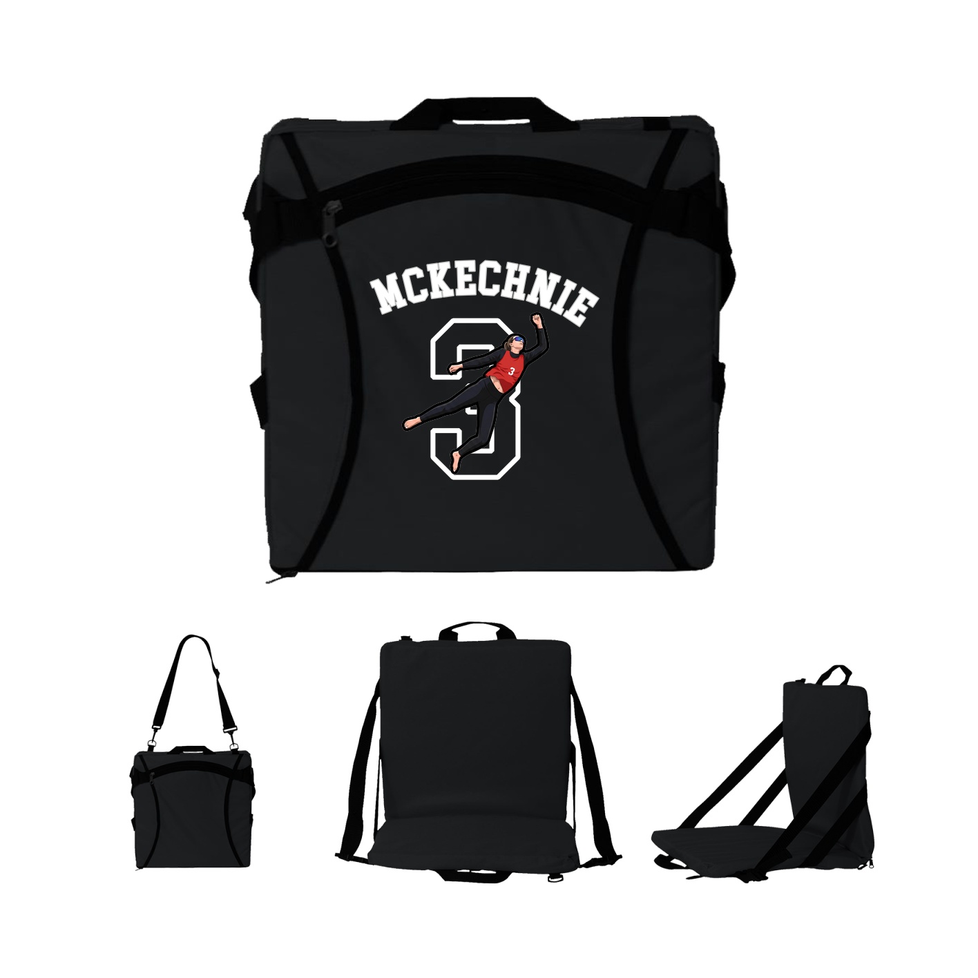 Folding Stadium Seat — Shirsey Arch in Black
