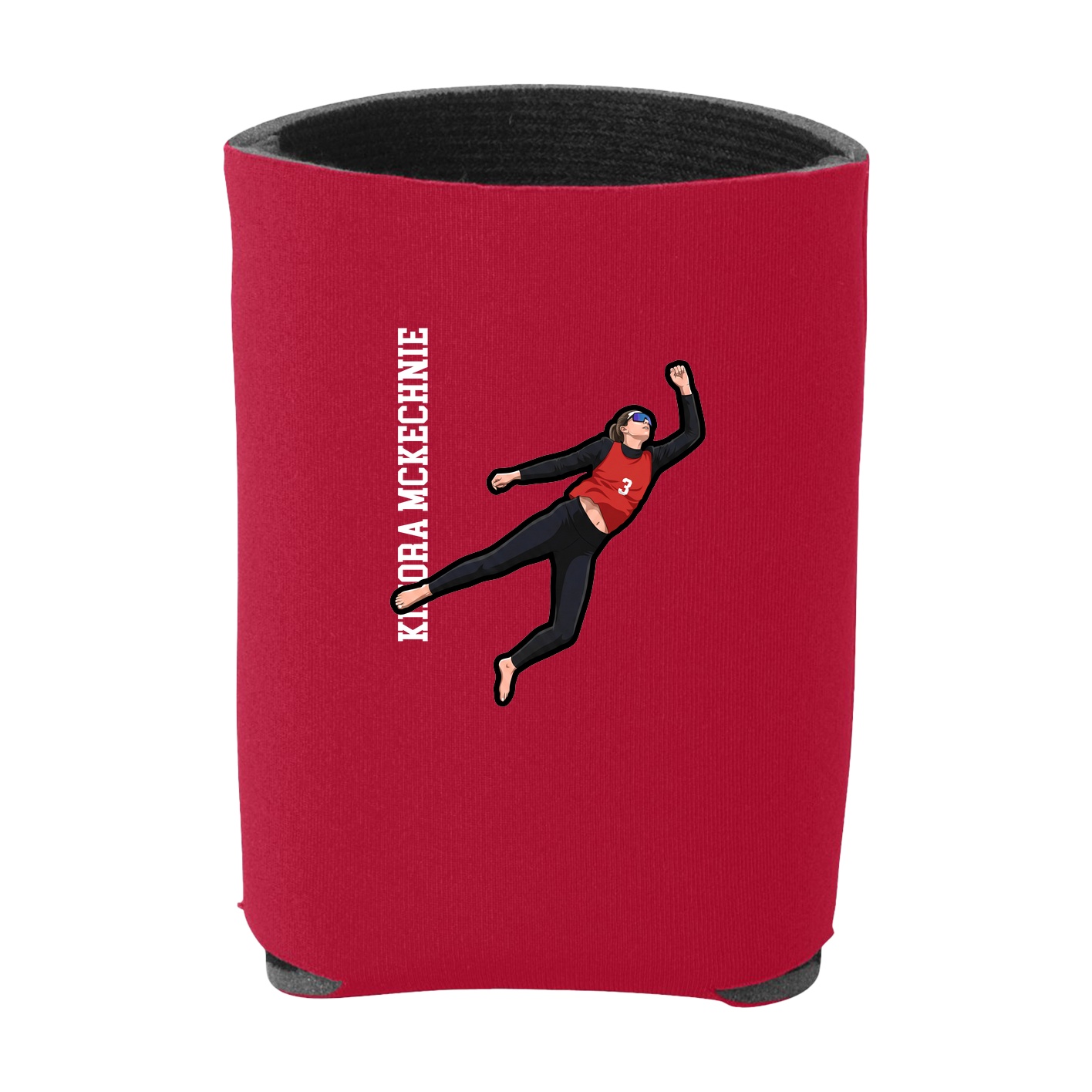 Can Holder — Name Vertical in Red