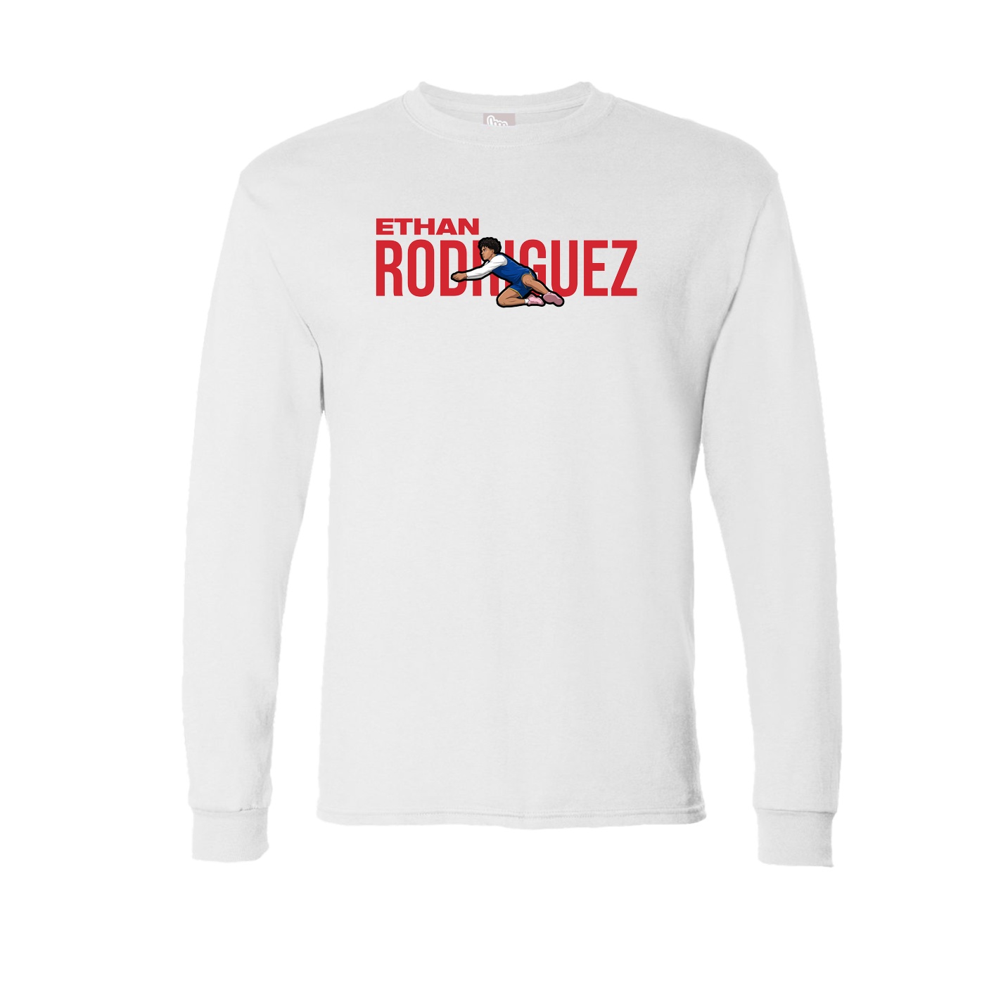 Long Sleeve Tee — Player Name in White