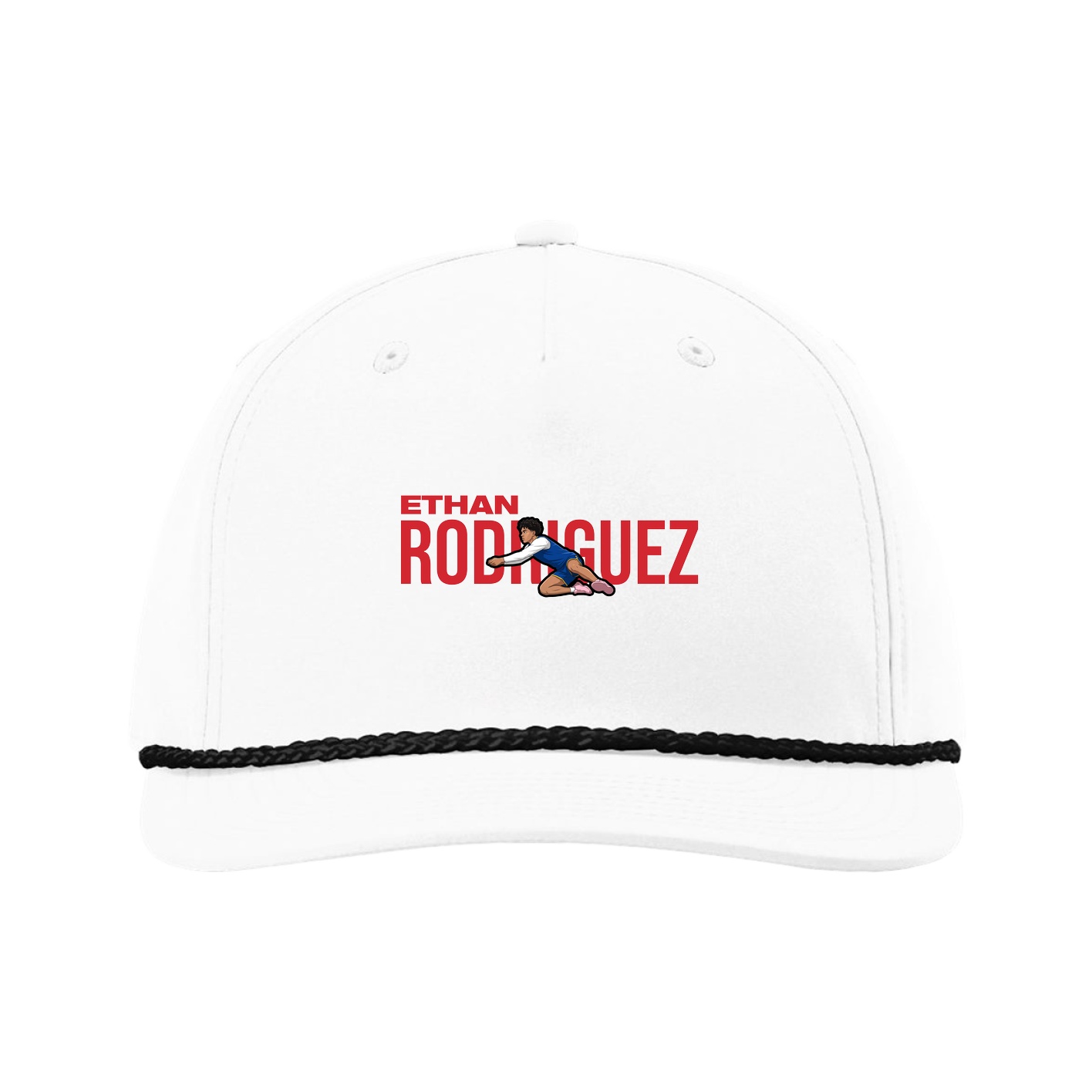 Five-Panel Classic Rope Cap — Player Name in White