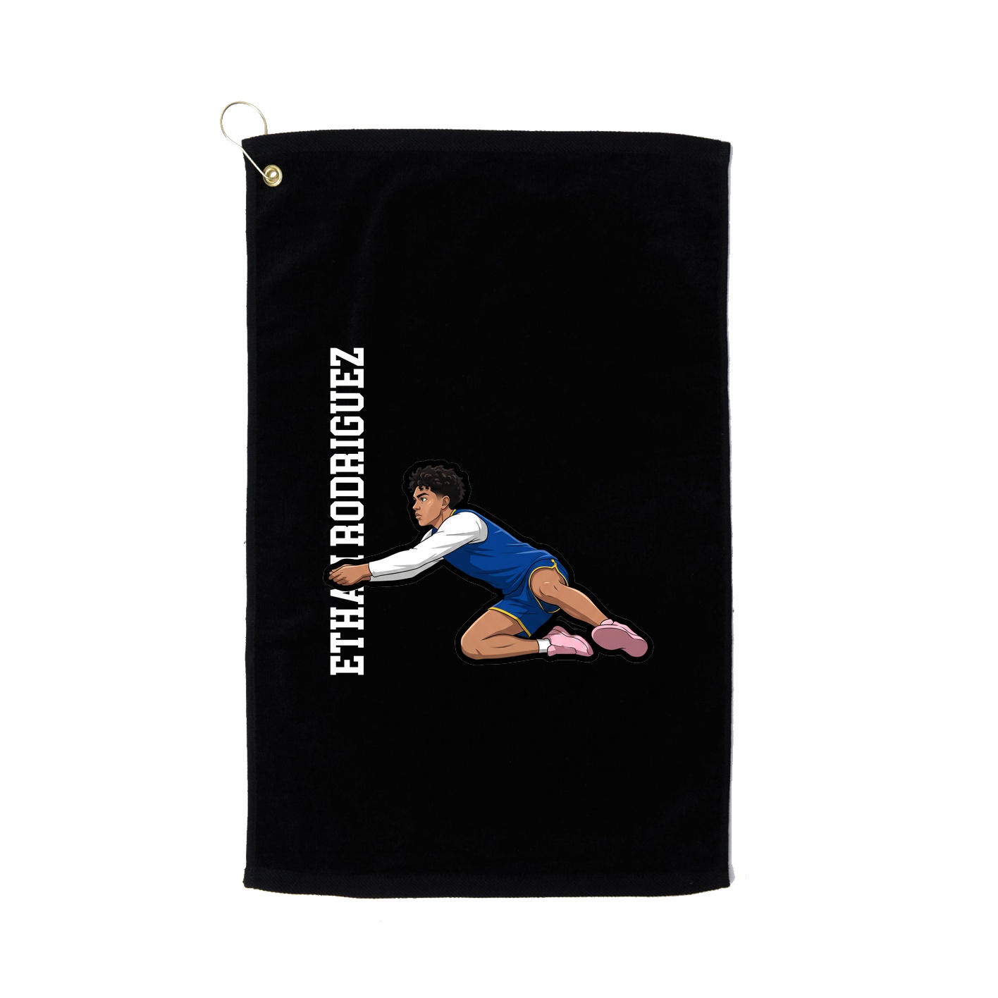 Golf Towel — Name Vertical in Black