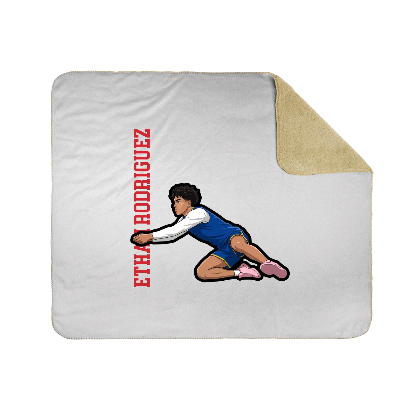 Throw Blanket — Name Vertical in White