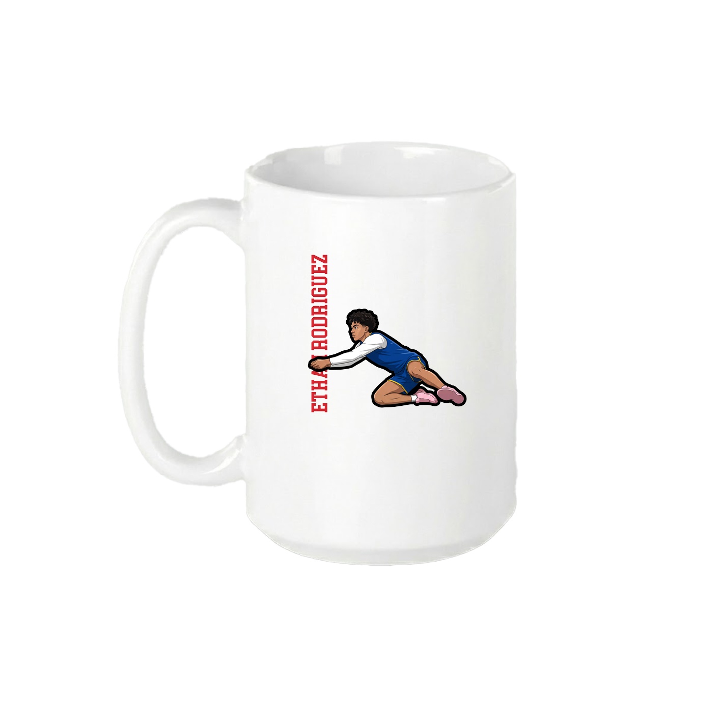 15oz Coffee Mug — Name Vertical in White