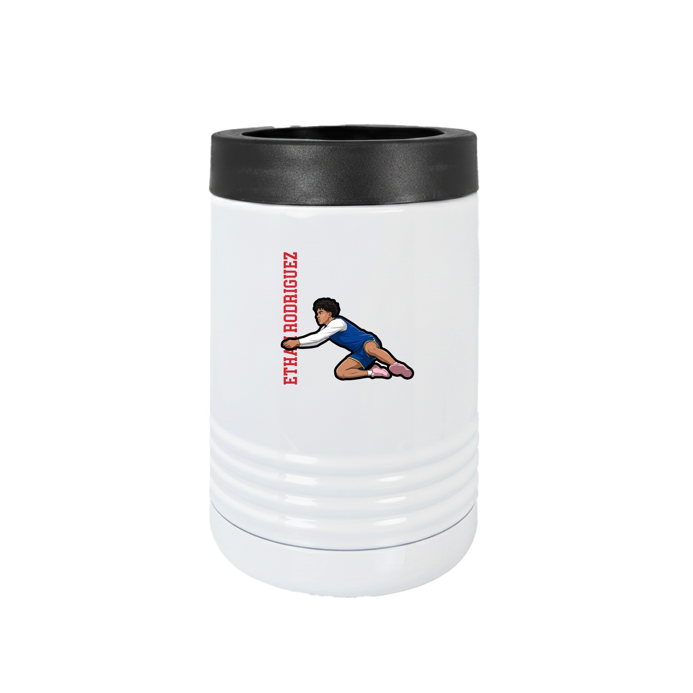 Beverage Holder — Name Vertical in White