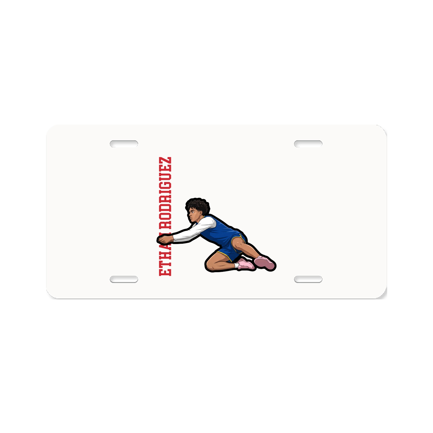 License Plate — Name Vertical in Classic