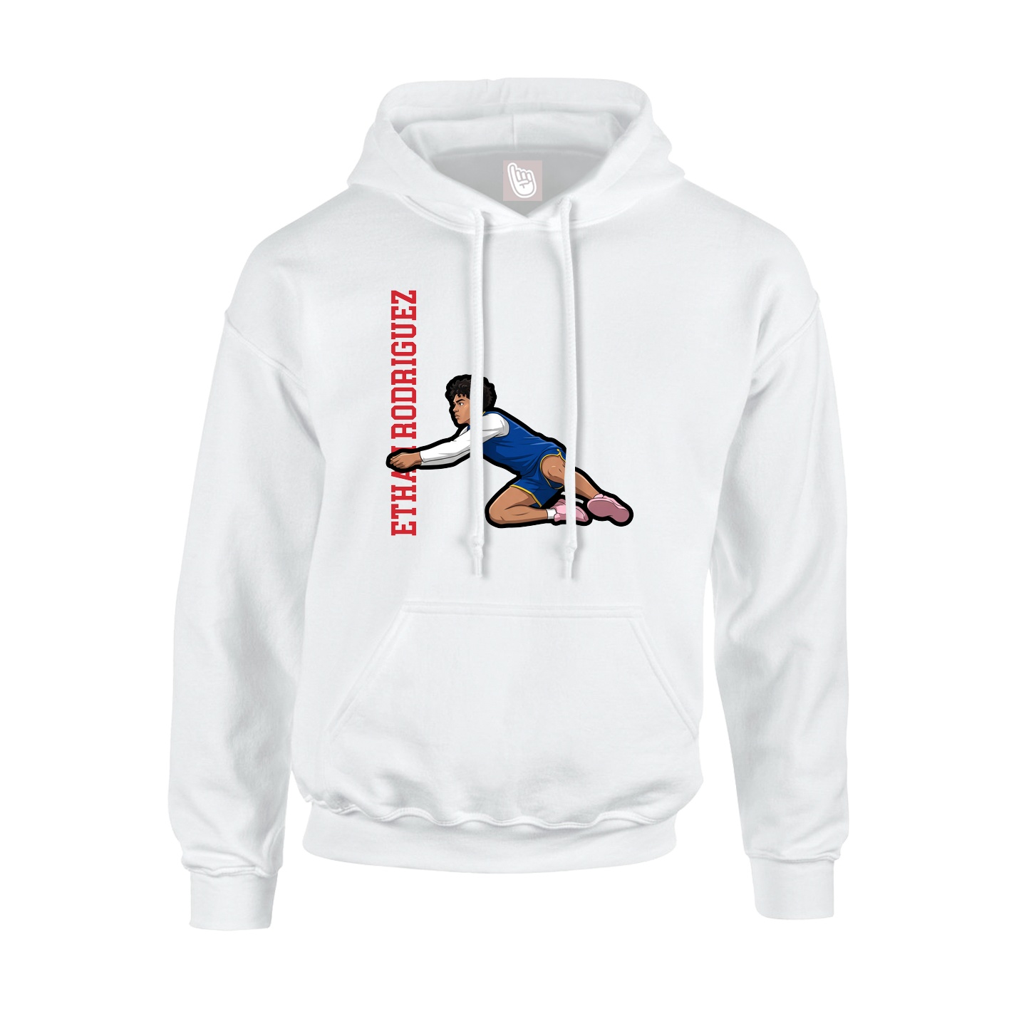 Hoodie — Name Vertical in White