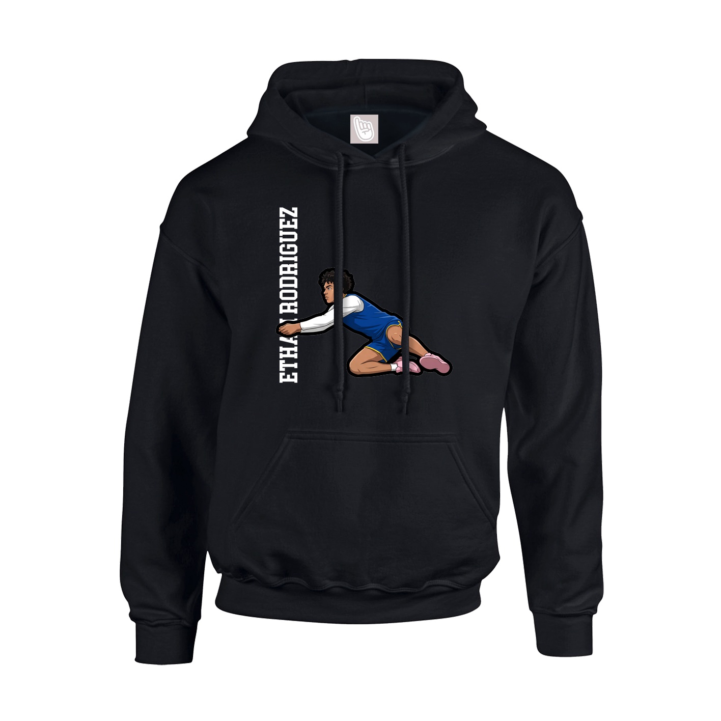 Youth Hoodie — Name Vertical in Black