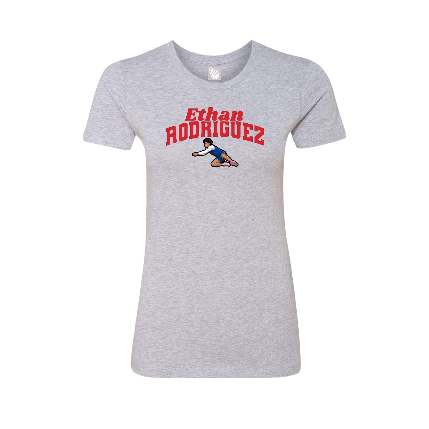 Fitted Women's Tee — Signature Arch in Grey