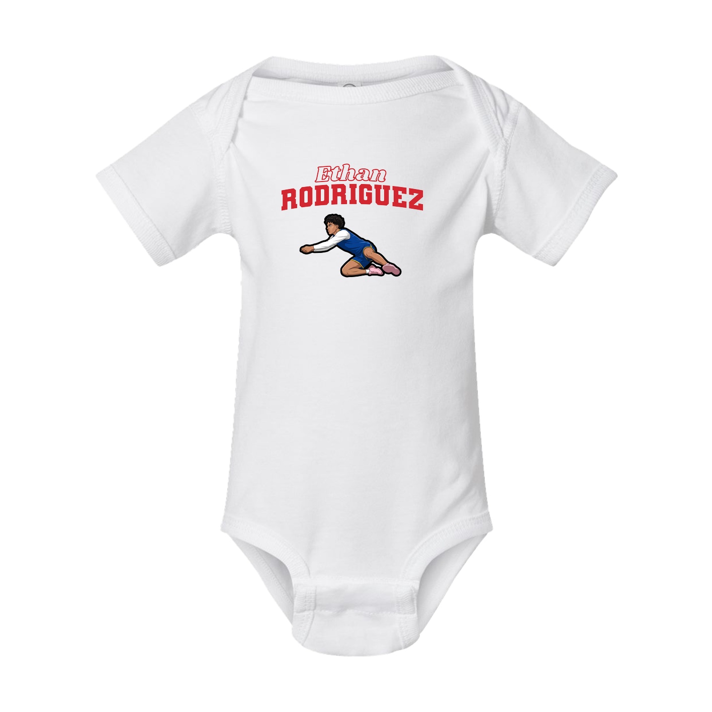 Baby Onesie — Name Arch in White