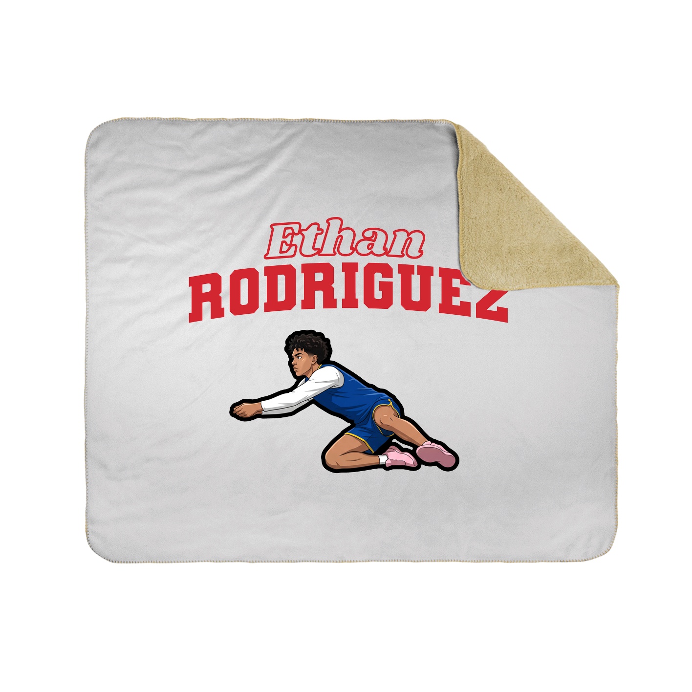 Throw Blanket — Name Arch in White