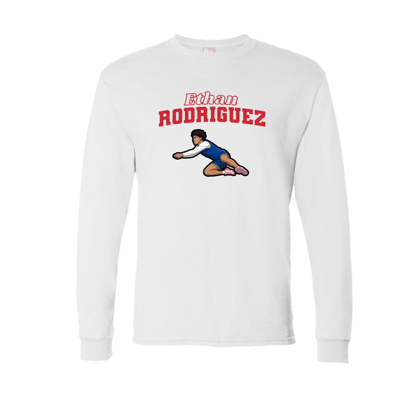 Long Sleeve Tee — Name Arch in White