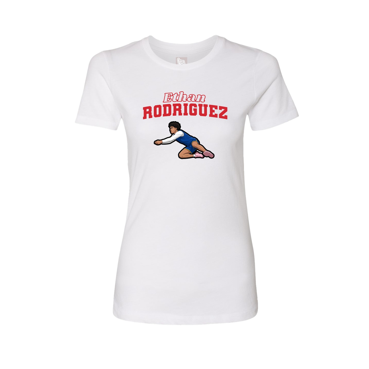 Fitted Women's Tee — Name Arch in White