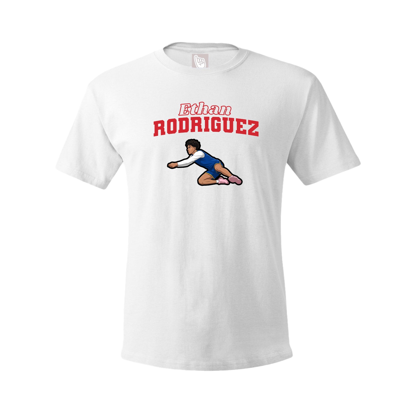 Youth Tee — Name Arch in White