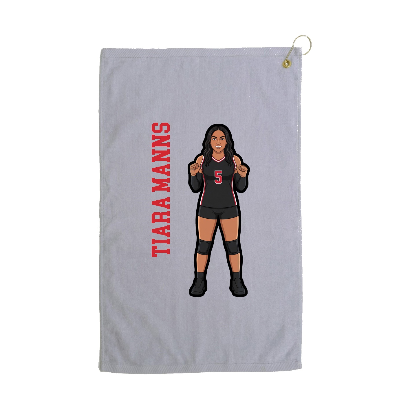 Golf Towel — Name Vertical in Grey