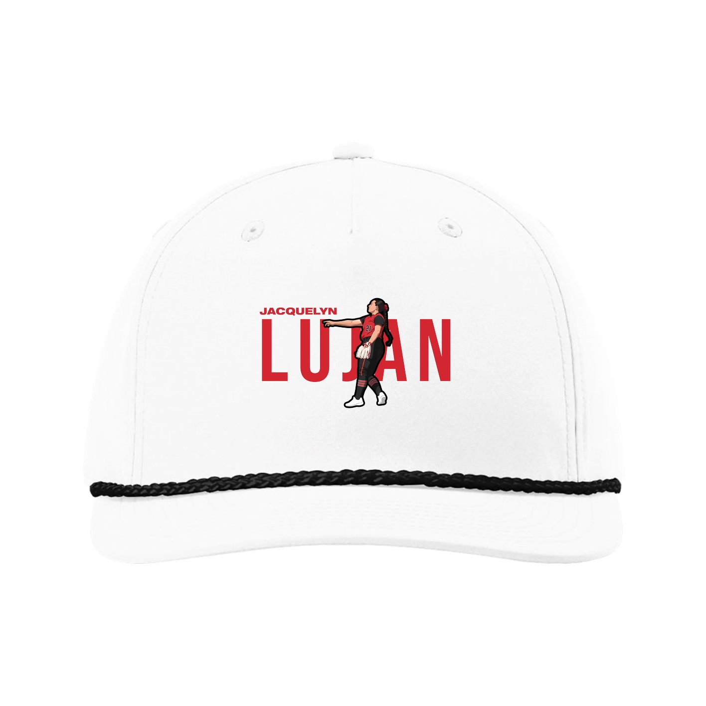 Five-Panel Classic Rope Cap — Player Name in White