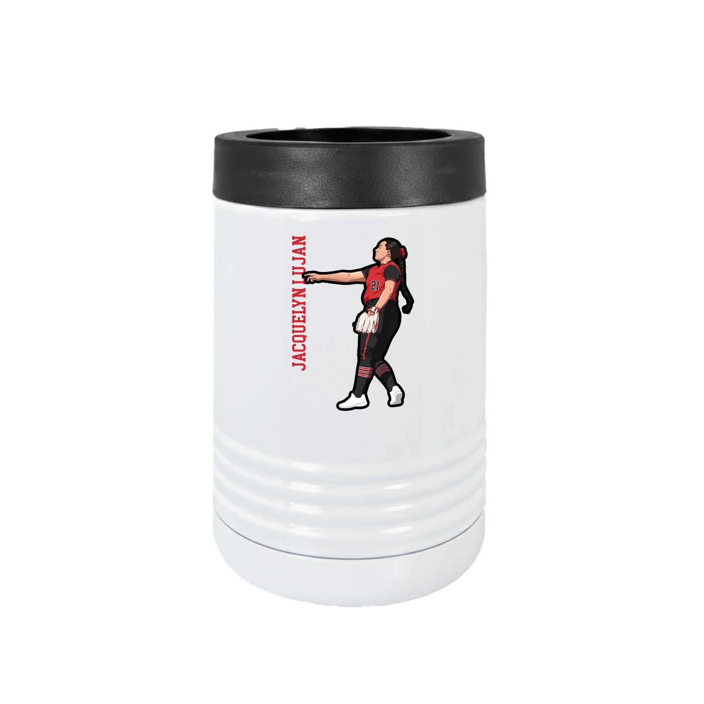 Beverage Holder — Name Vertical in White