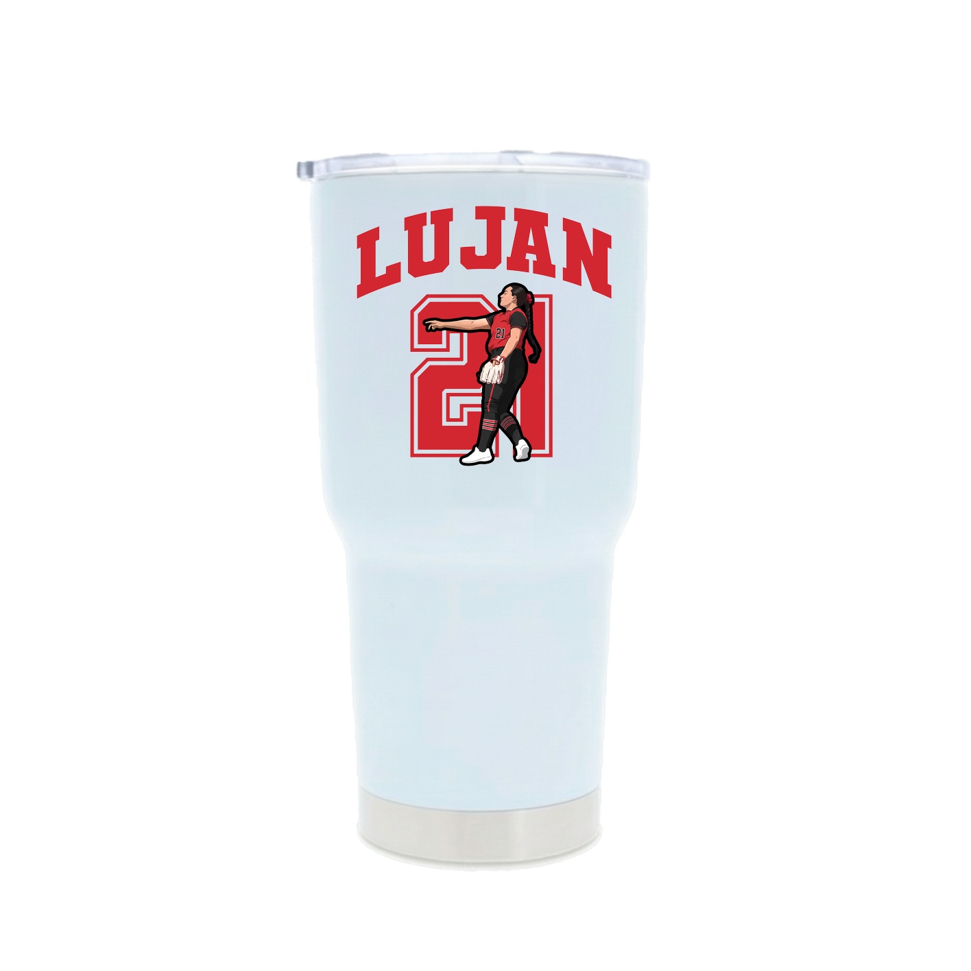 30oz Stainless Steel Tumbler — Number in White