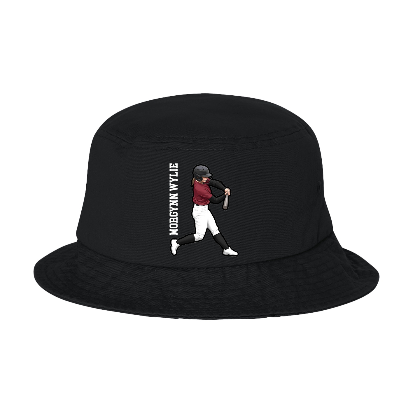 Bucket Cap — Name Vertical in Black