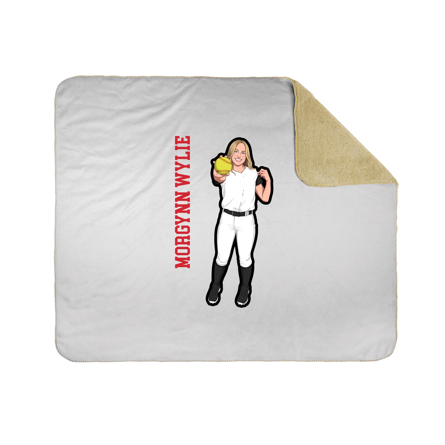 Throw Blanket — Name Vertical in White