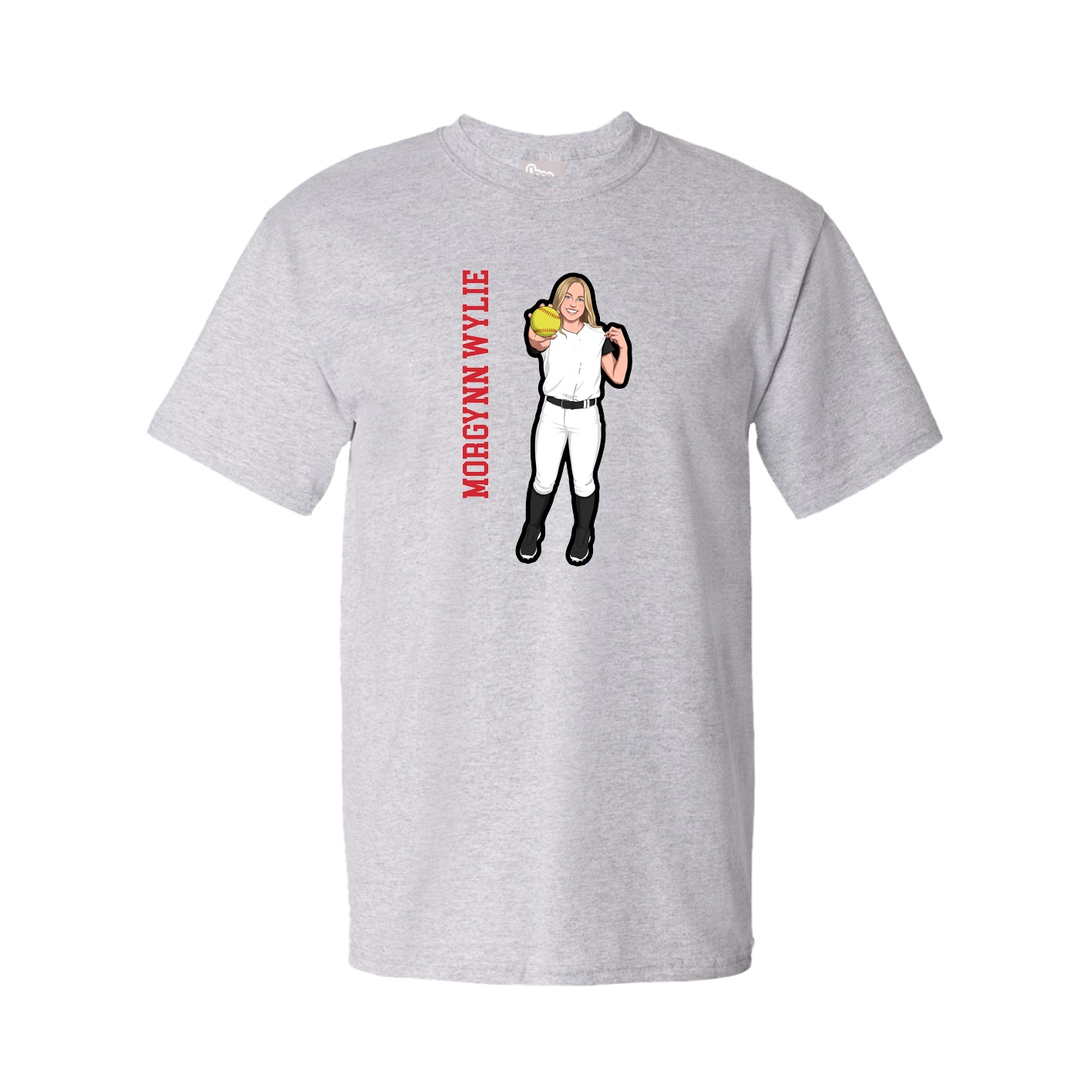 Tee — Name Vertical in Grey