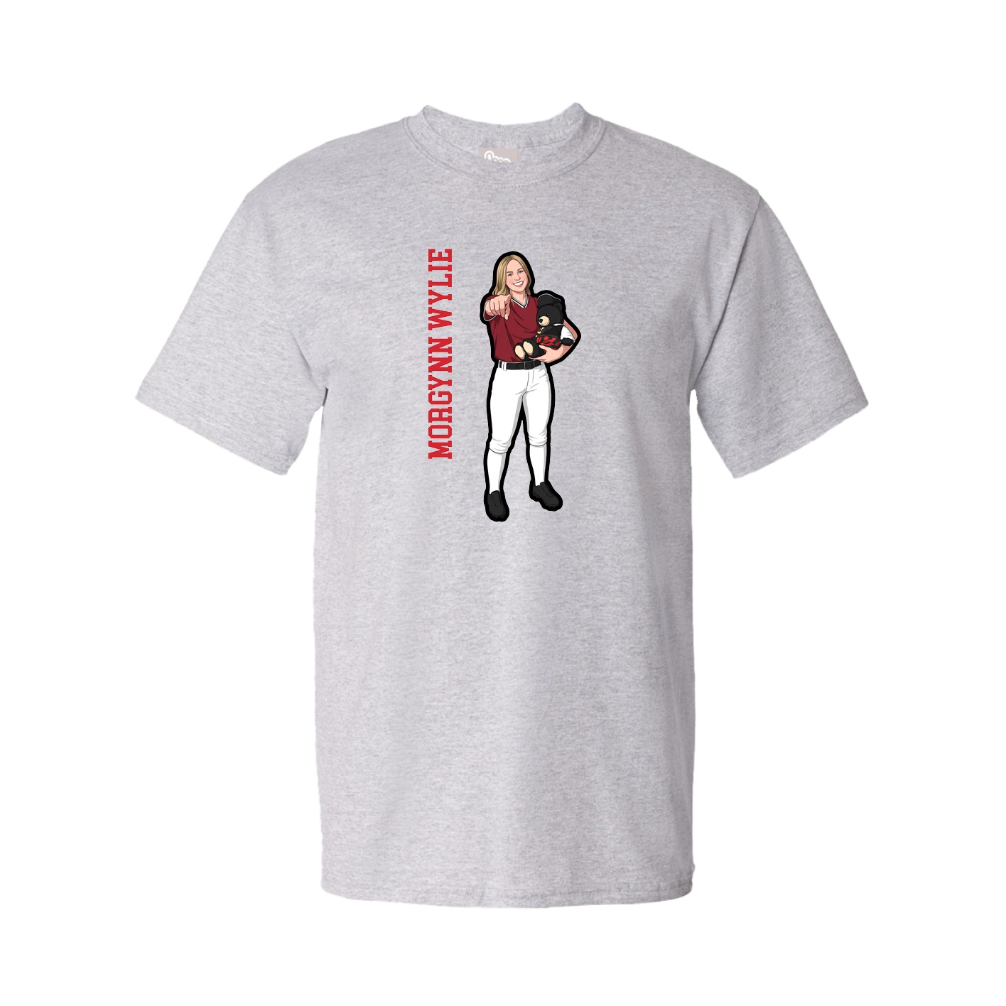 Youth Tee — Name Vertical in Grey