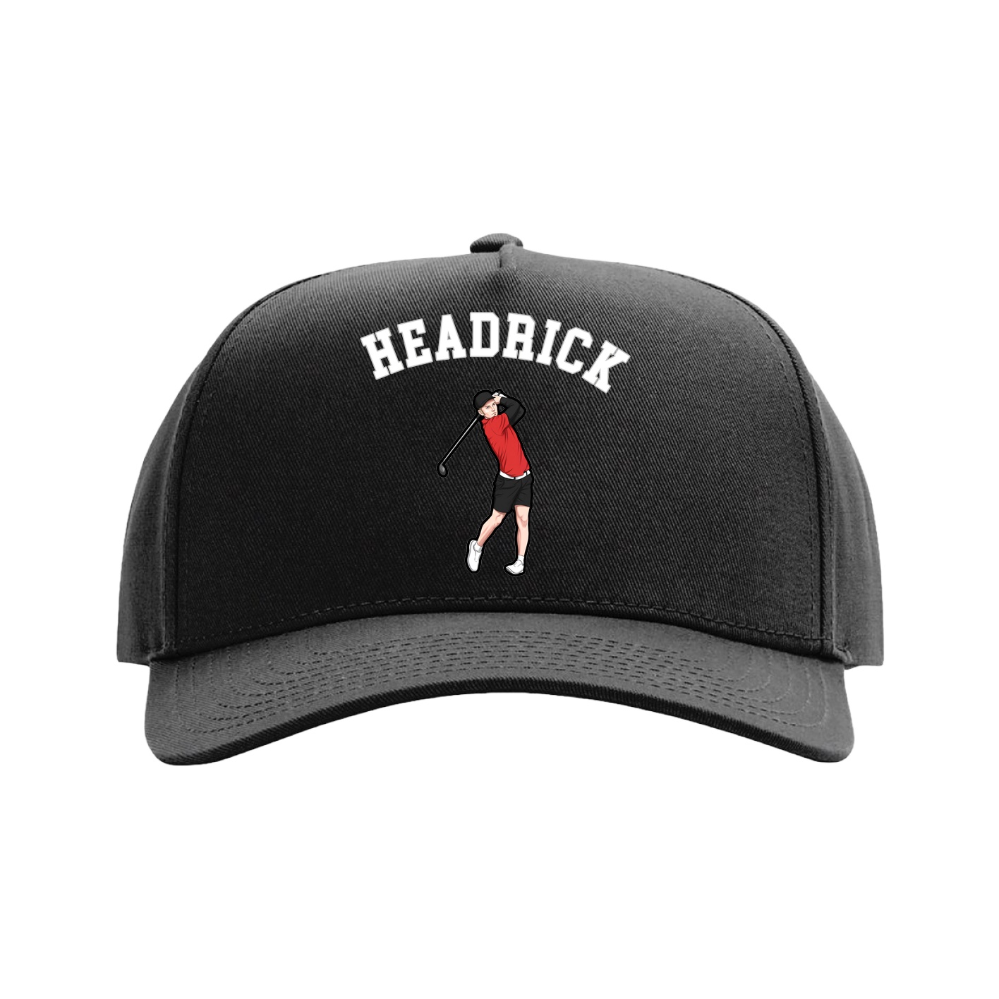 Full Fabric Five-Panel Champ Cap — Shirsey Arch in Black