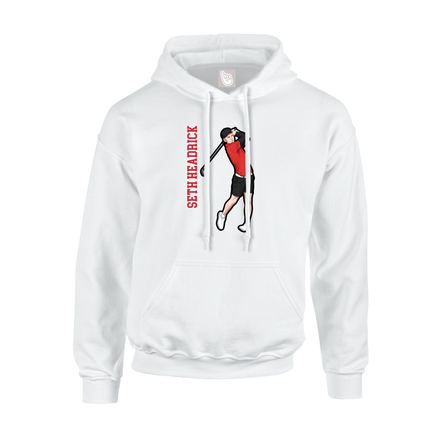 Hoodie — Name Vertical in White