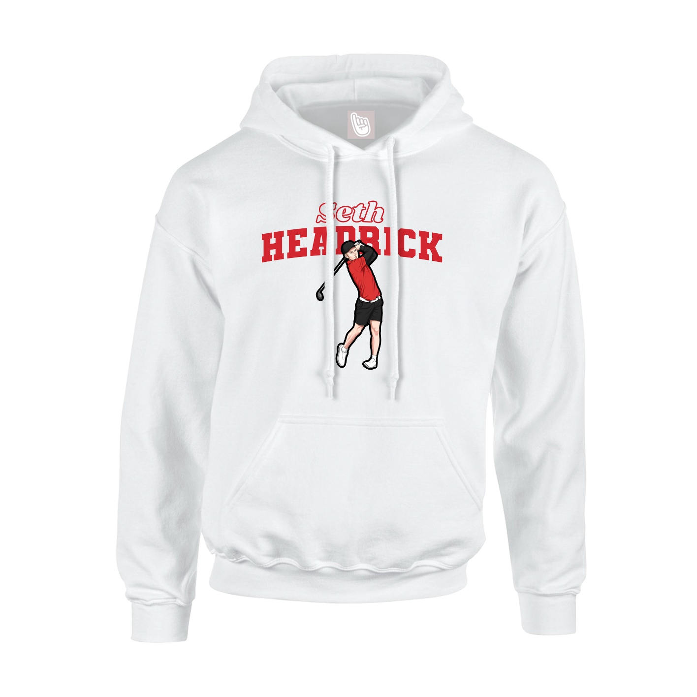Youth Hoodie — Name Arch in White