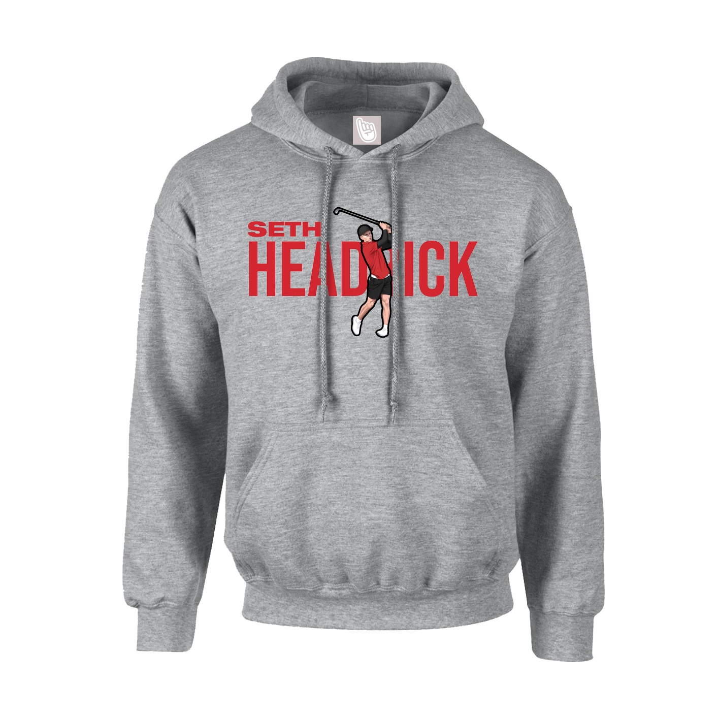 Hoodie — Player Name in Grey