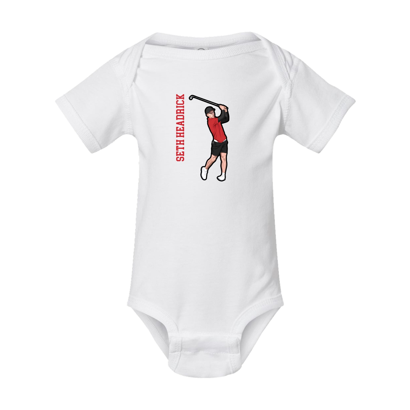 Baby Onesie — Name Vertical in White