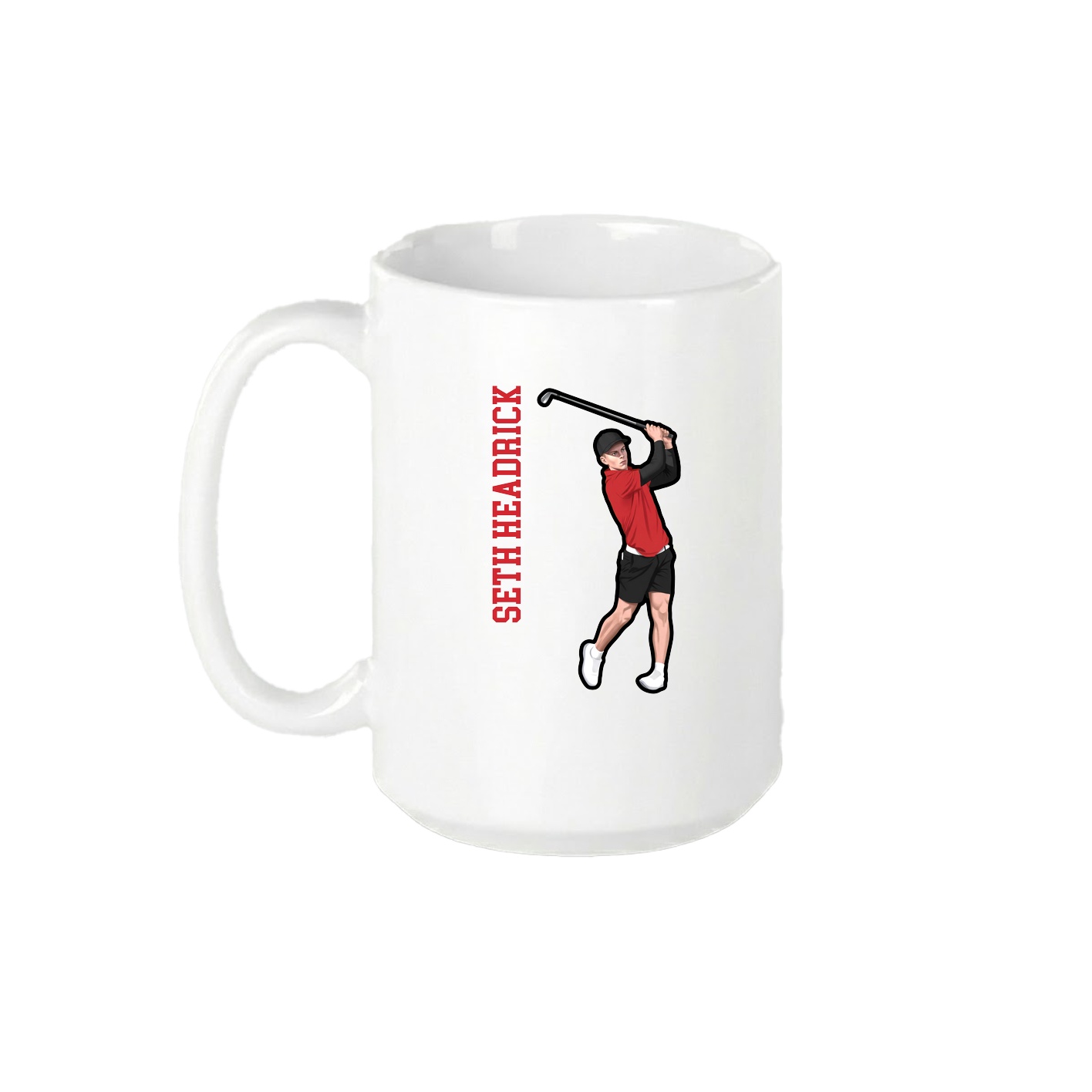 15oz Coffee Mug — Name Vertical in White