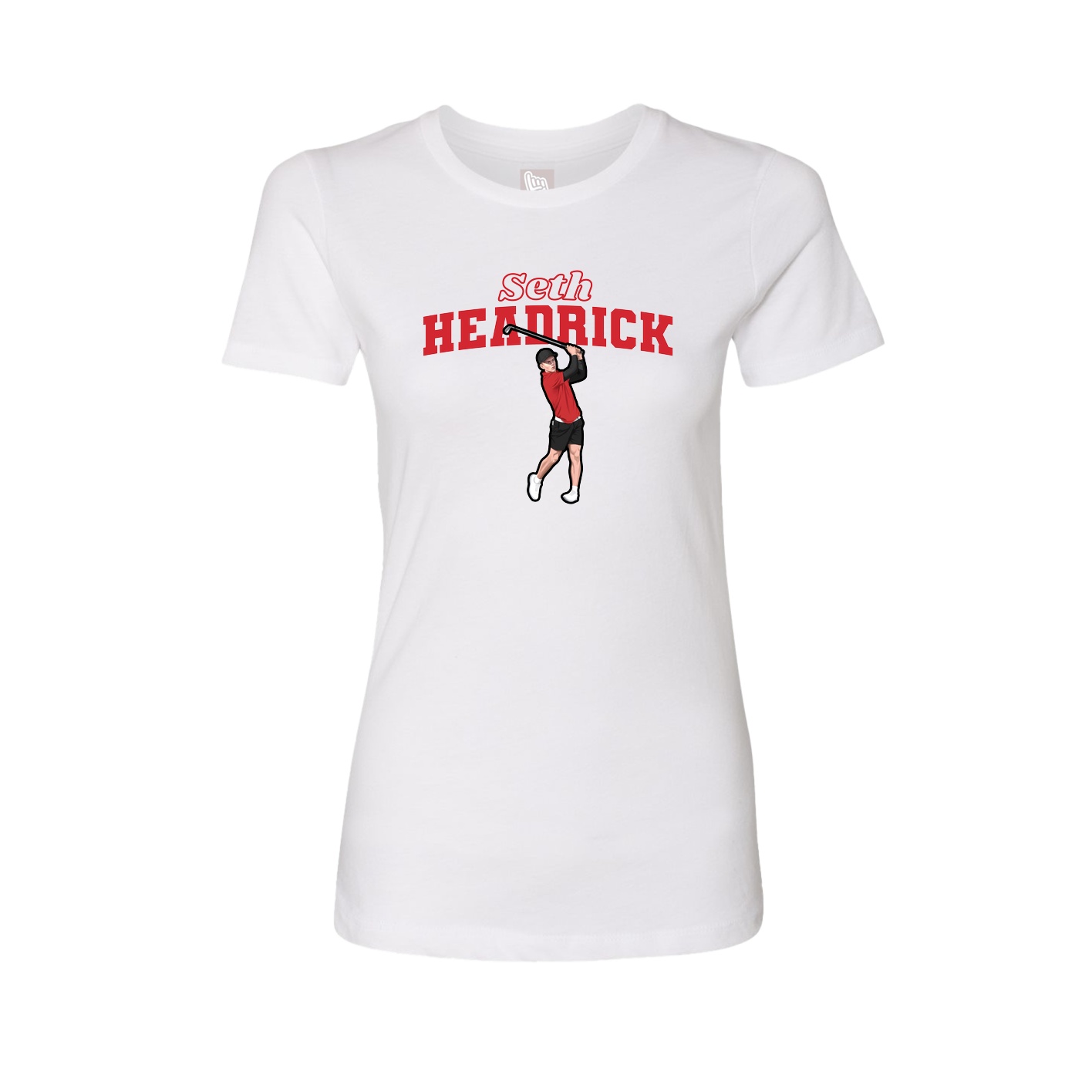 Fitted Women's Tee — Name Arch in White