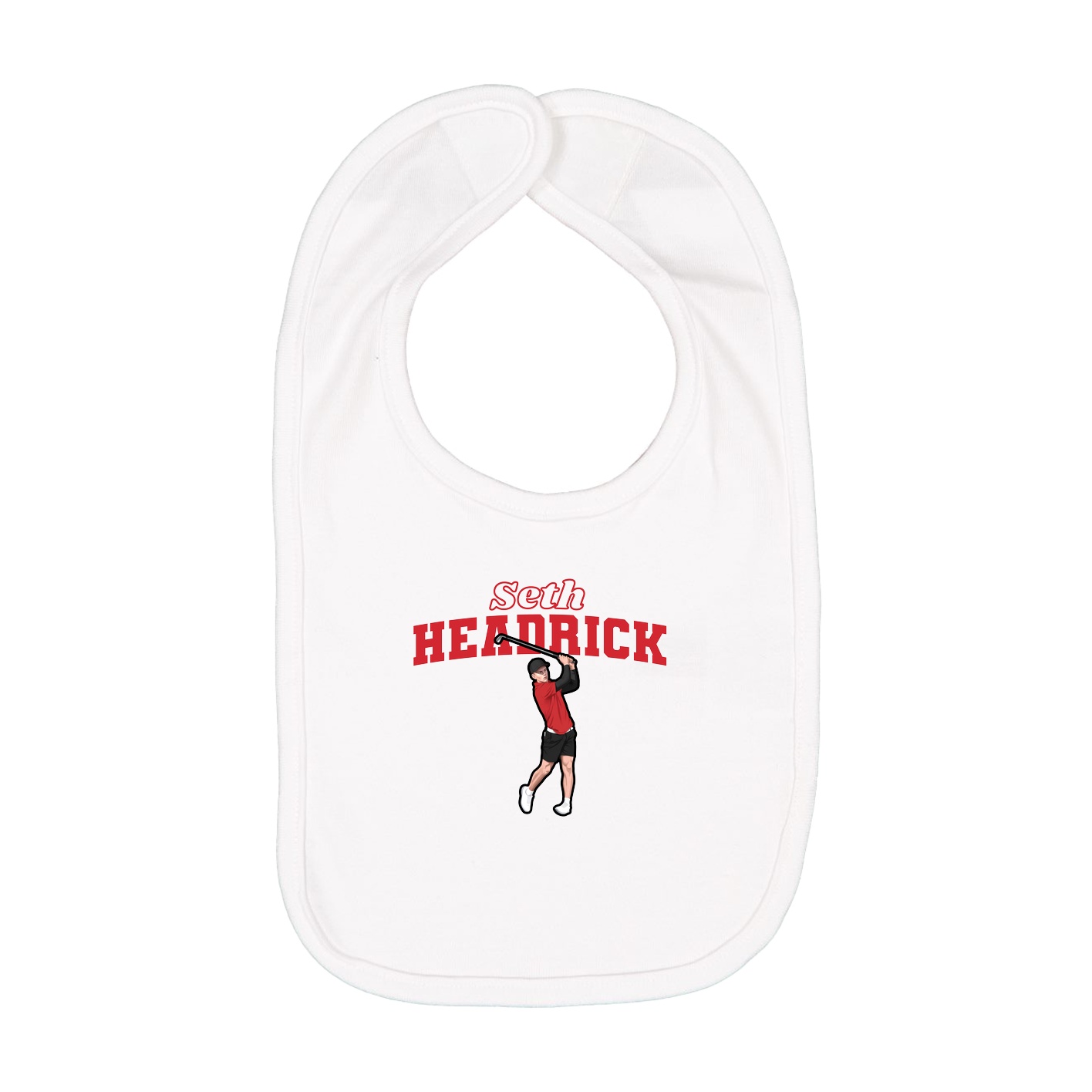 Infant Bib — Name Arch in White