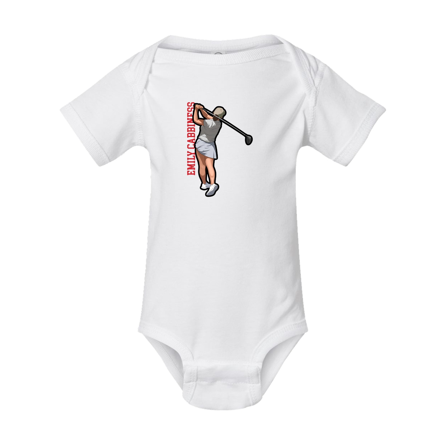 Baby Onesie — Name Vertical in White