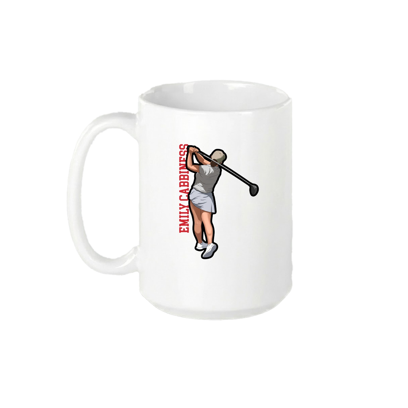 15oz Coffee Mug — Name Vertical in White