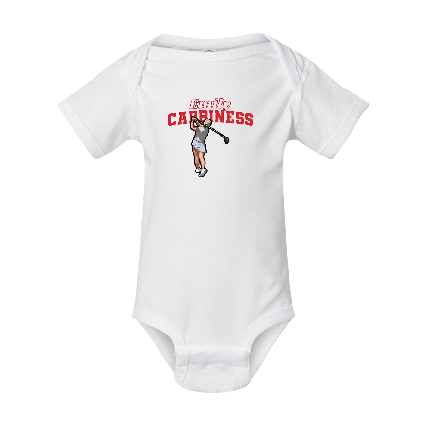 Baby Onesie — Name Arch in White