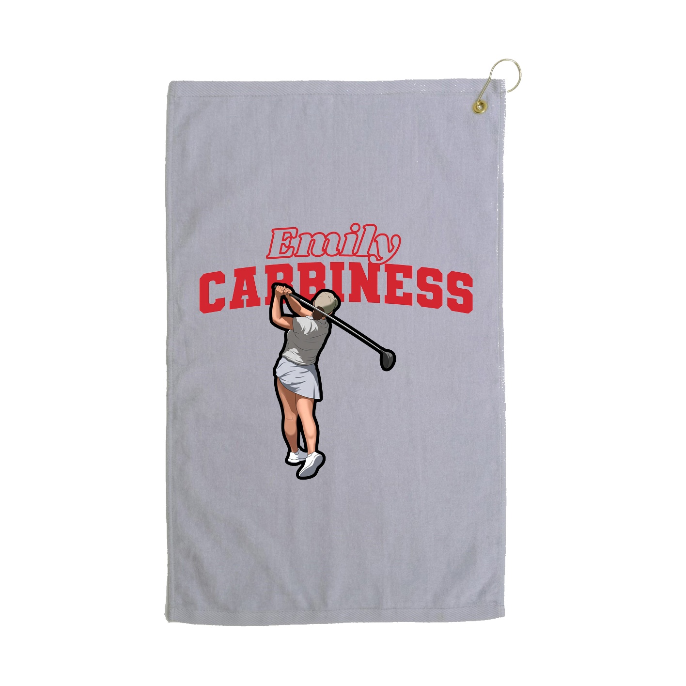 Golf Towel — Name Arch in Grey