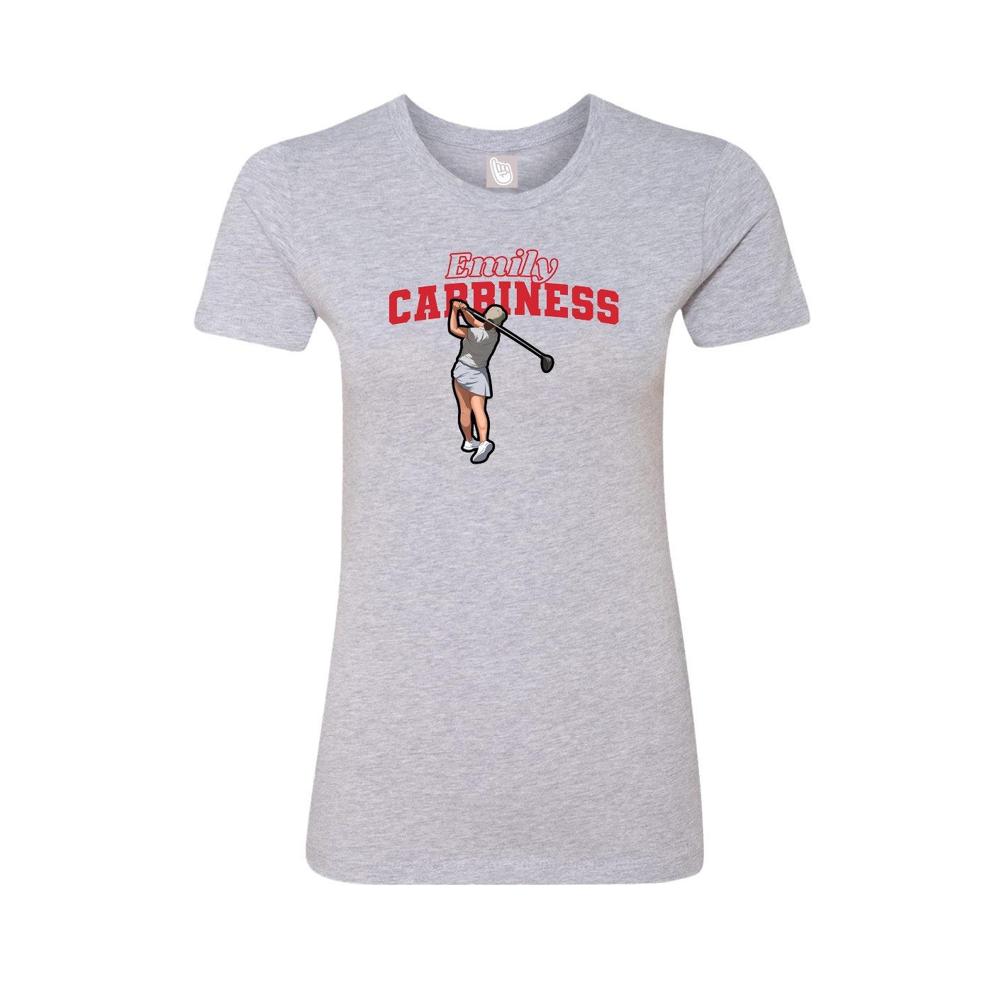 Fitted Women's Tee — Name Arch in Grey