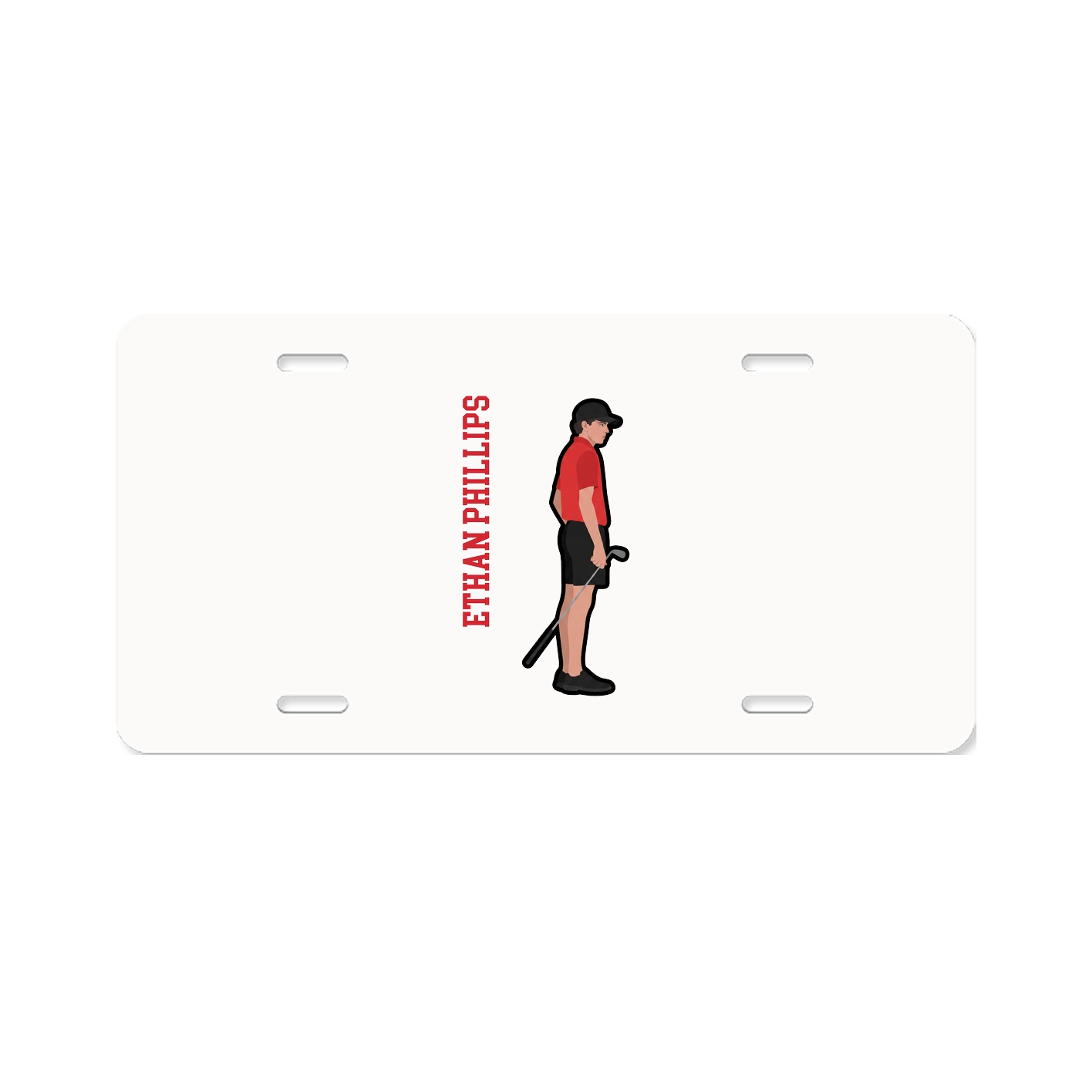 License Plate — Name Vertical in Classic