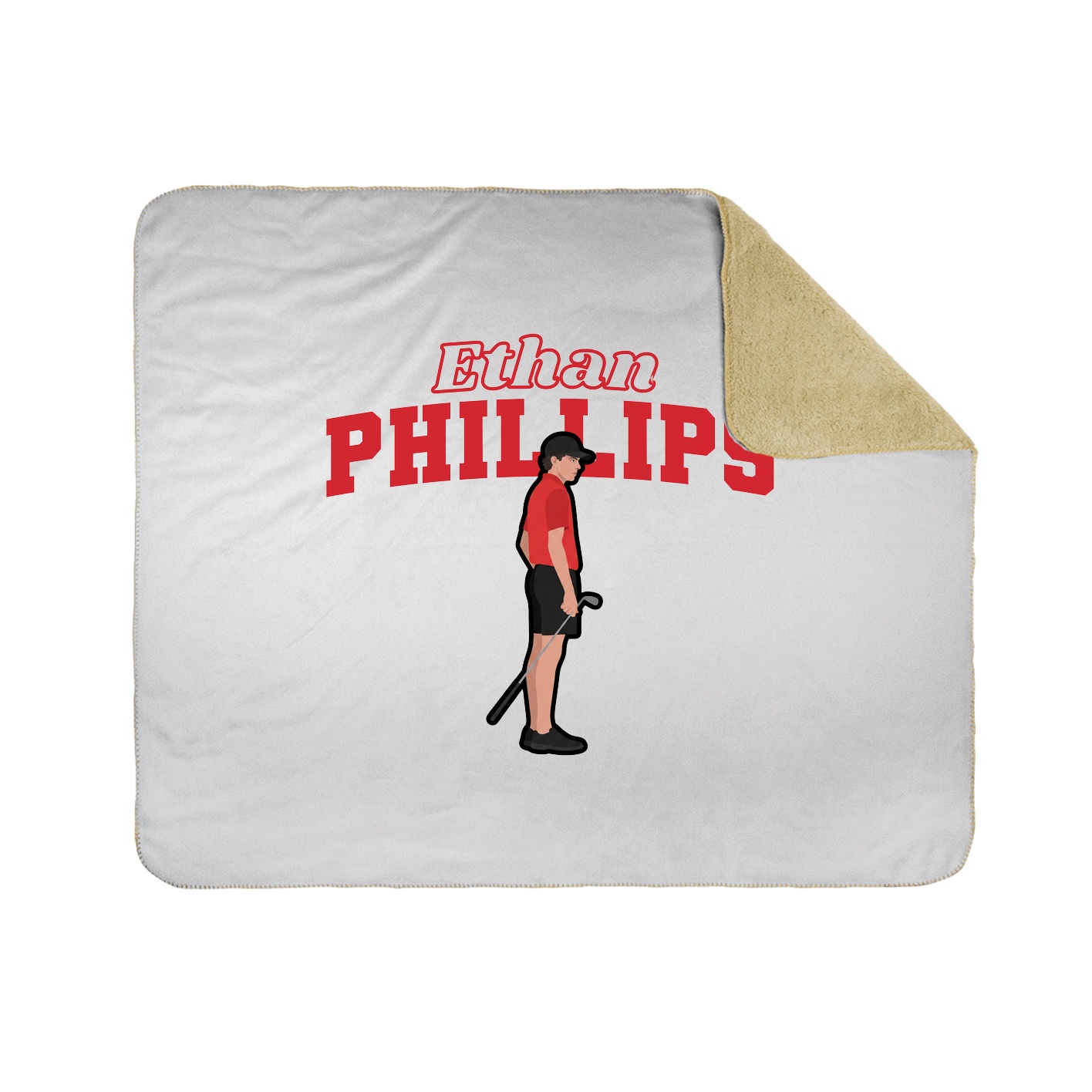 Throw Blanket — Name Arch in White