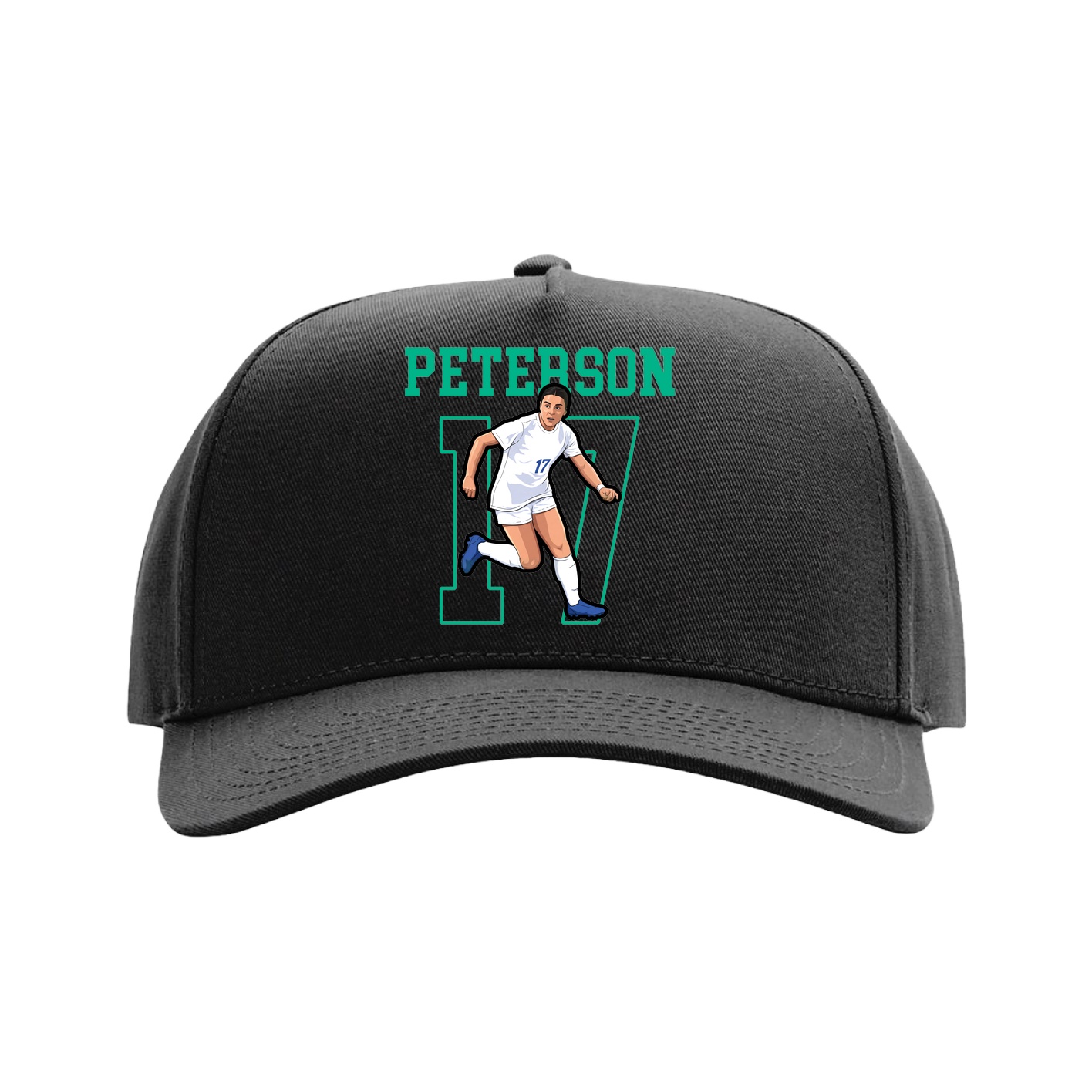 Full Fabric Five-Panel Champ Cap — Shirsey in Black