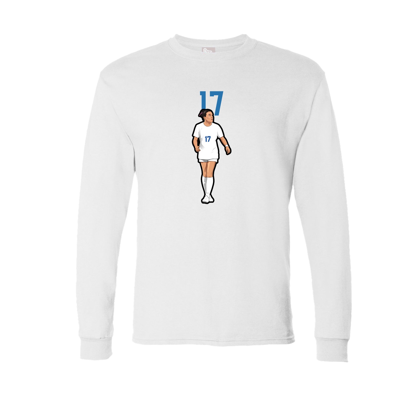 Long Sleeve Tee — Number Top in White