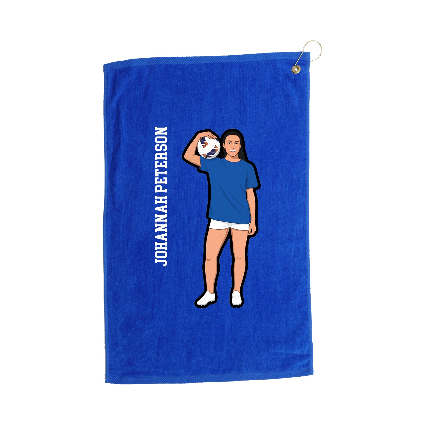 Golf Towel — Name Vertical in Royal
