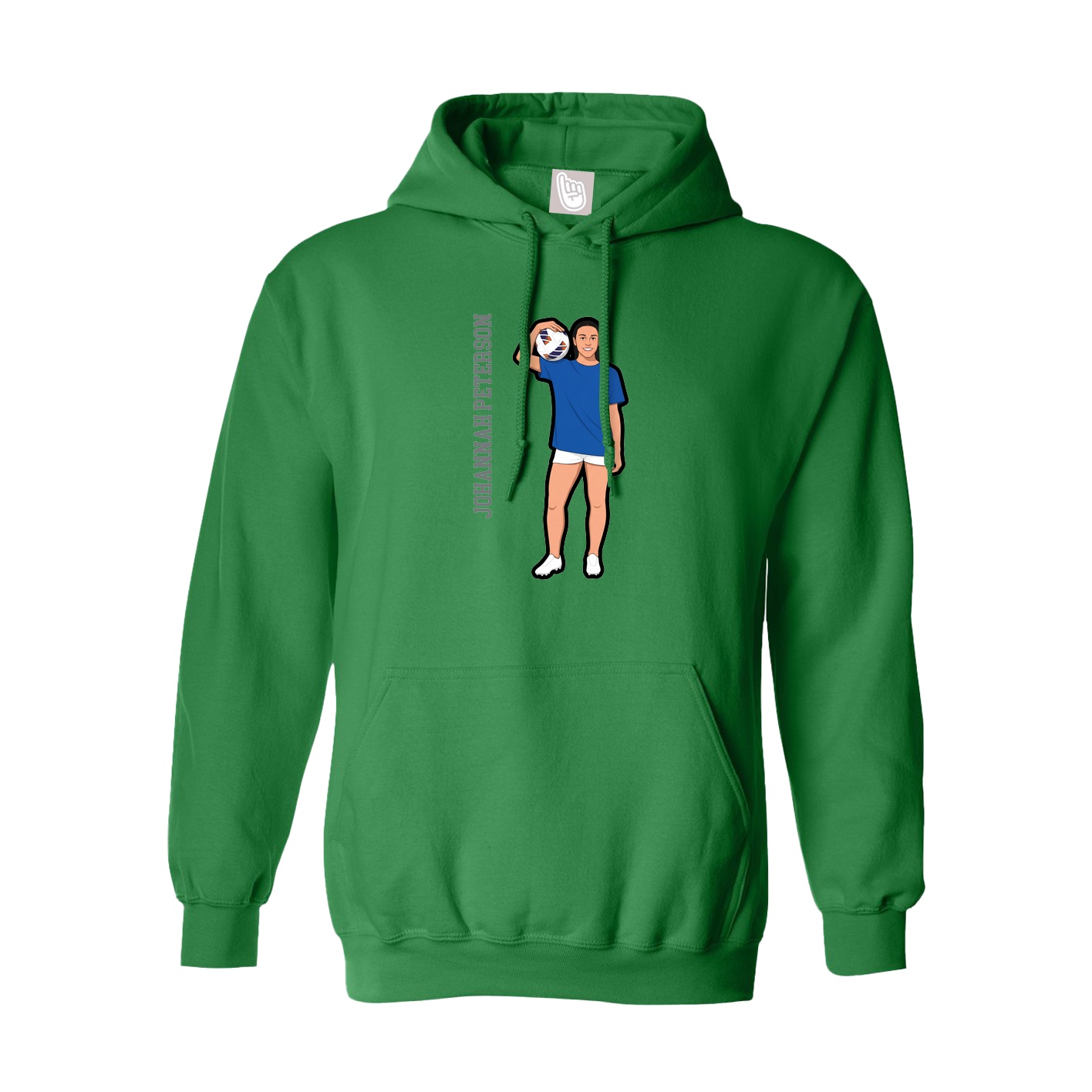 Youth Hoodie — Name Vertical in Green