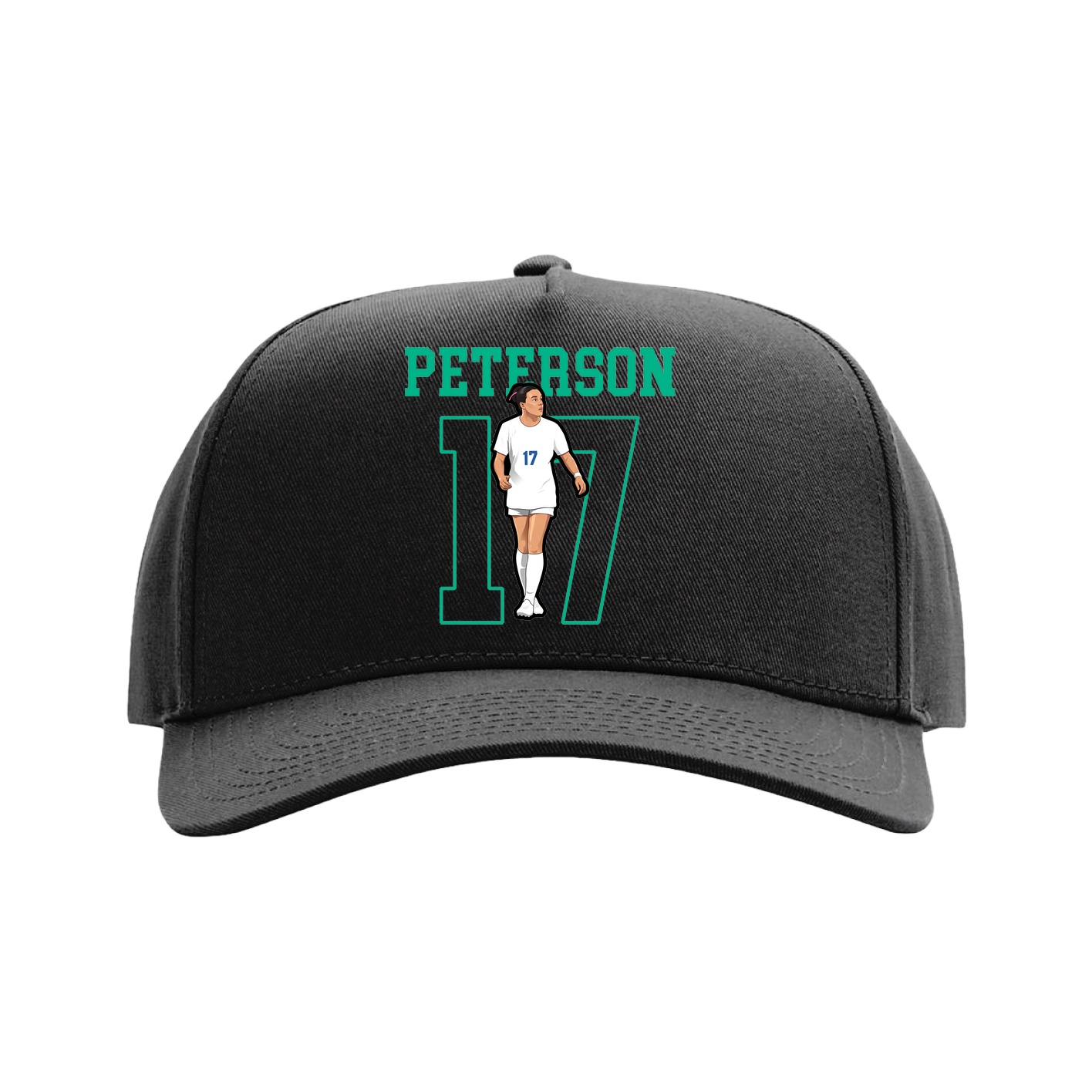 Full Fabric Five-Panel Champ Cap — Shirsey in Black