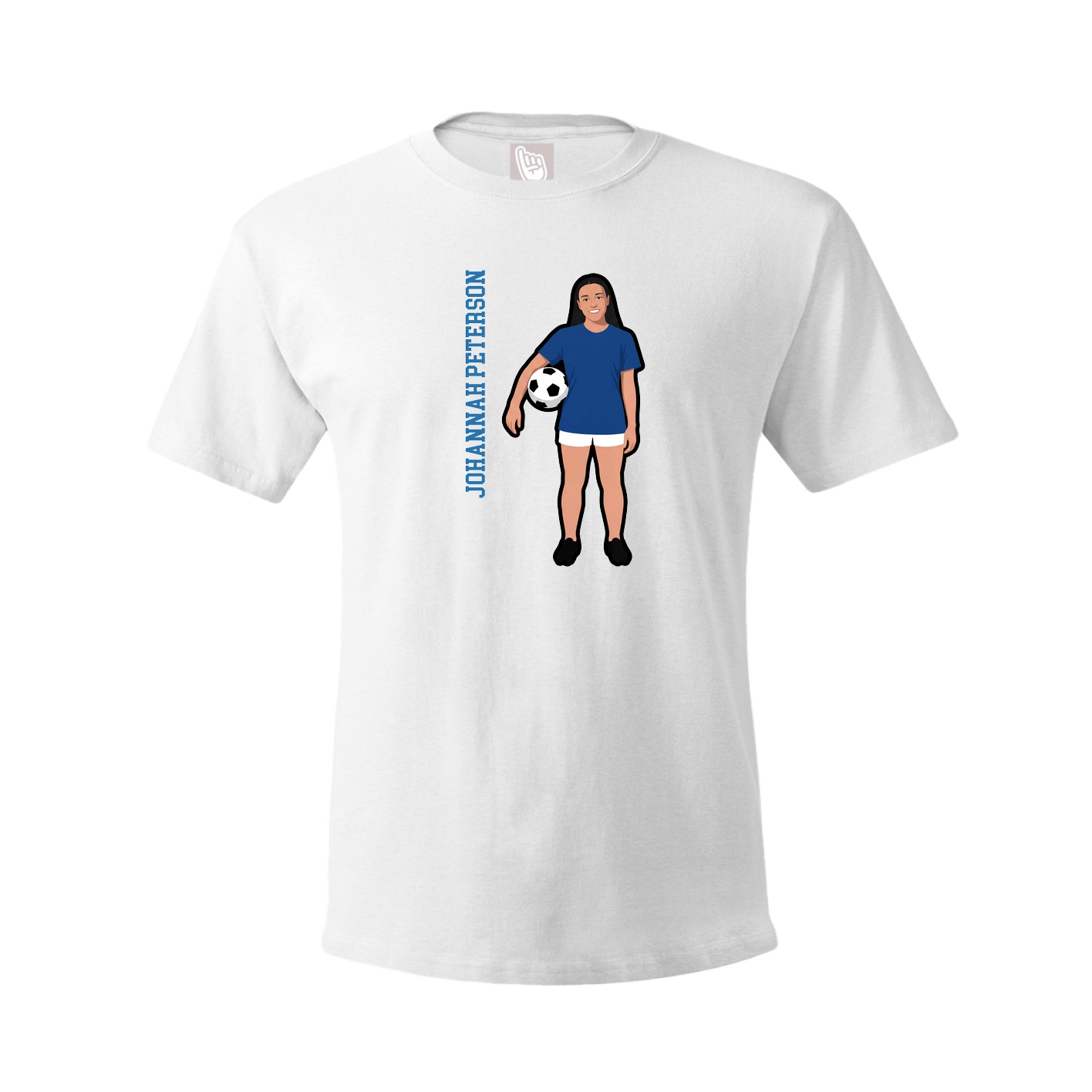 Youth Tee — Name Vertical in White